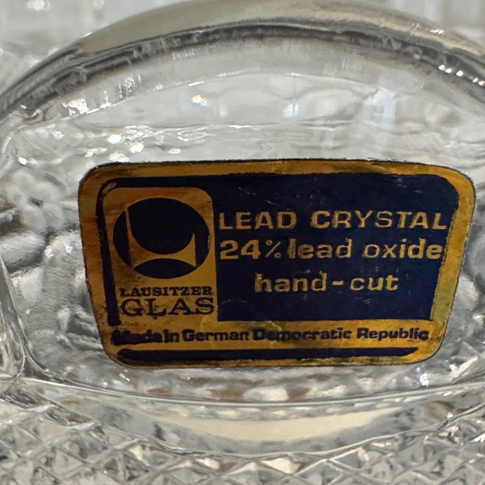 Vintage 8 1/2” Lausitzer Glas Crystal bowl German Democratic Republic (heavy) - Picture 5 of 5